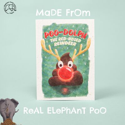 Carte de caca d'éléphant de Noël