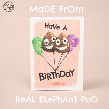 Joyeux anniversaire éléphant caca carte 2 1