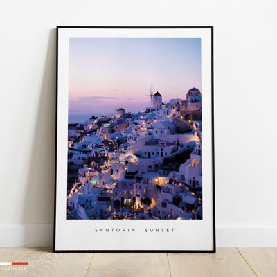 Affiche santorin grece - Poster coucher de soleil grece