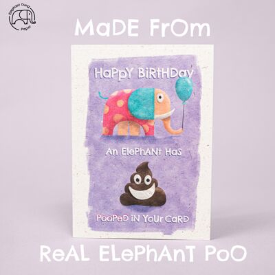 Carta di buon compleanno cacca di elefante 3