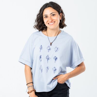 T-shirt oversize femme coquillages