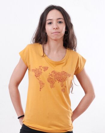 T-shirt femme iconique carte du monde 1