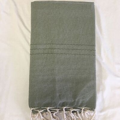 Plain quilted fouta 2x1m 100% recycled cotton - Beach towel