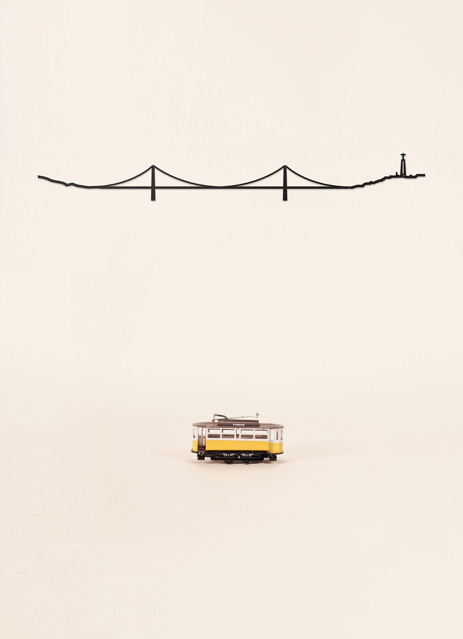 Decorazione da parete - Lisbona - Nero di grandi dimensioni (1,25 m)