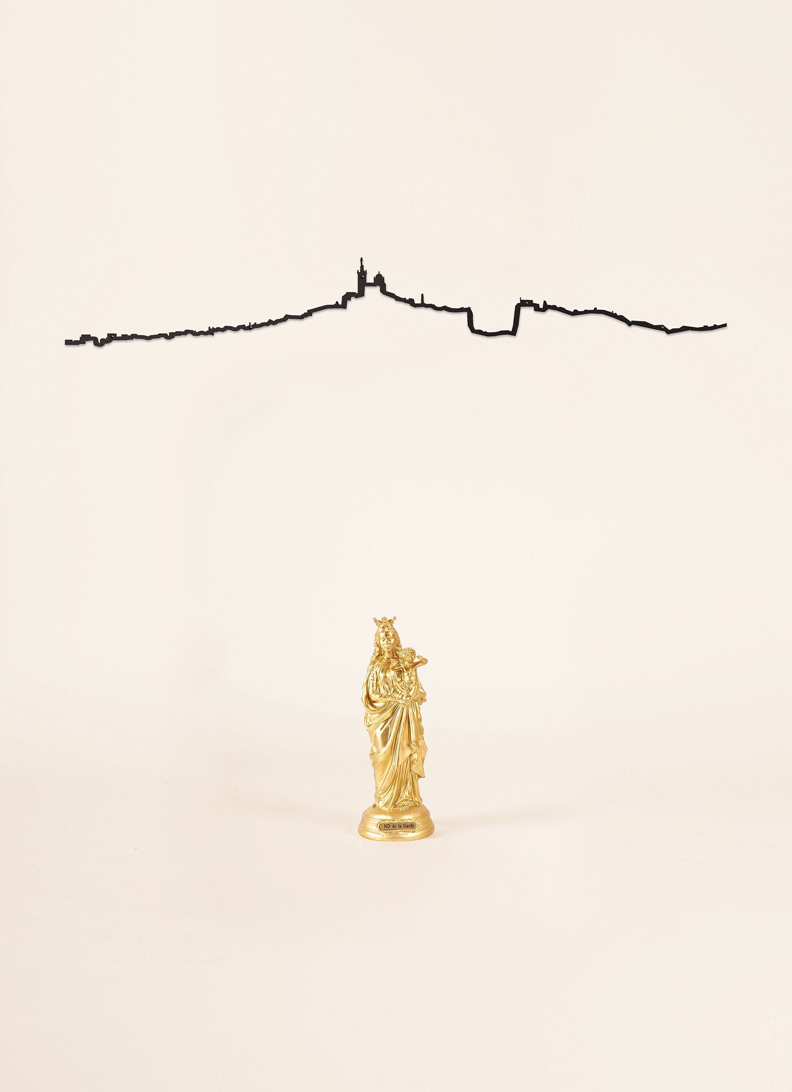 Wanddekoration – Marseille – Schwarz, großes Format (1,25 m)