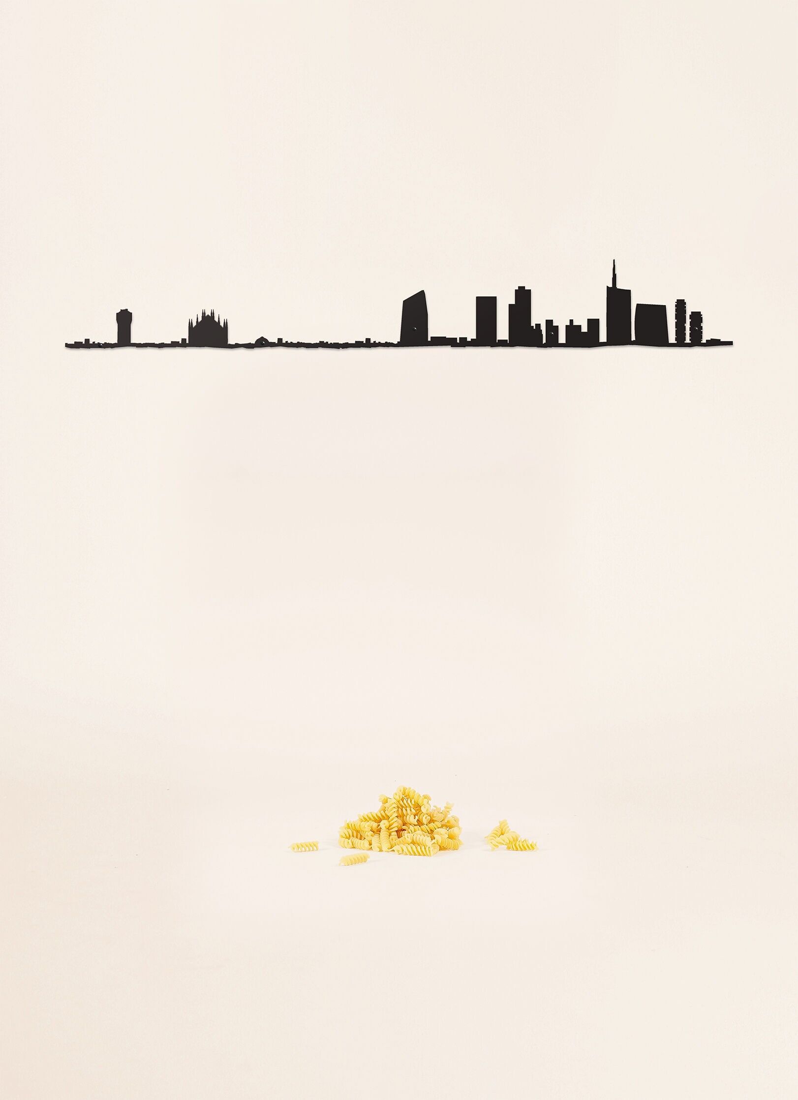 Decorazione da parete - Milano - Nero di grandi dimensioni (1,25 m)