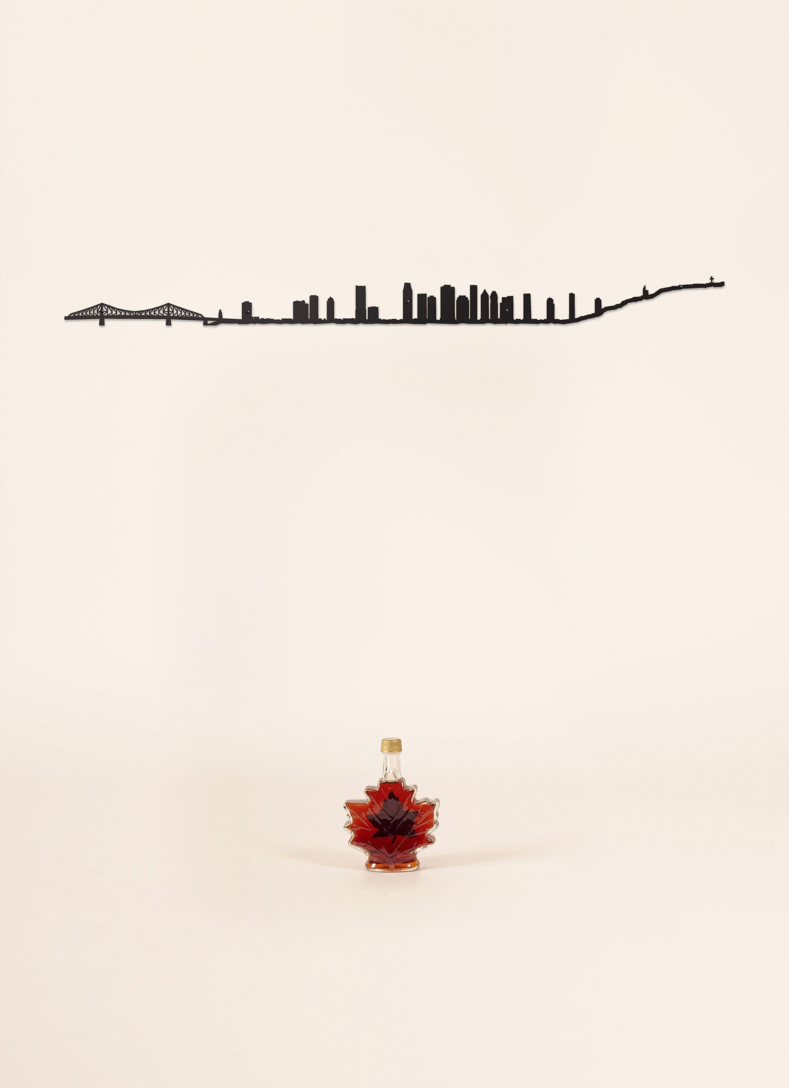 Decorazione da parete - Montreal - Nero di grandi dimensioni (1,25 m)