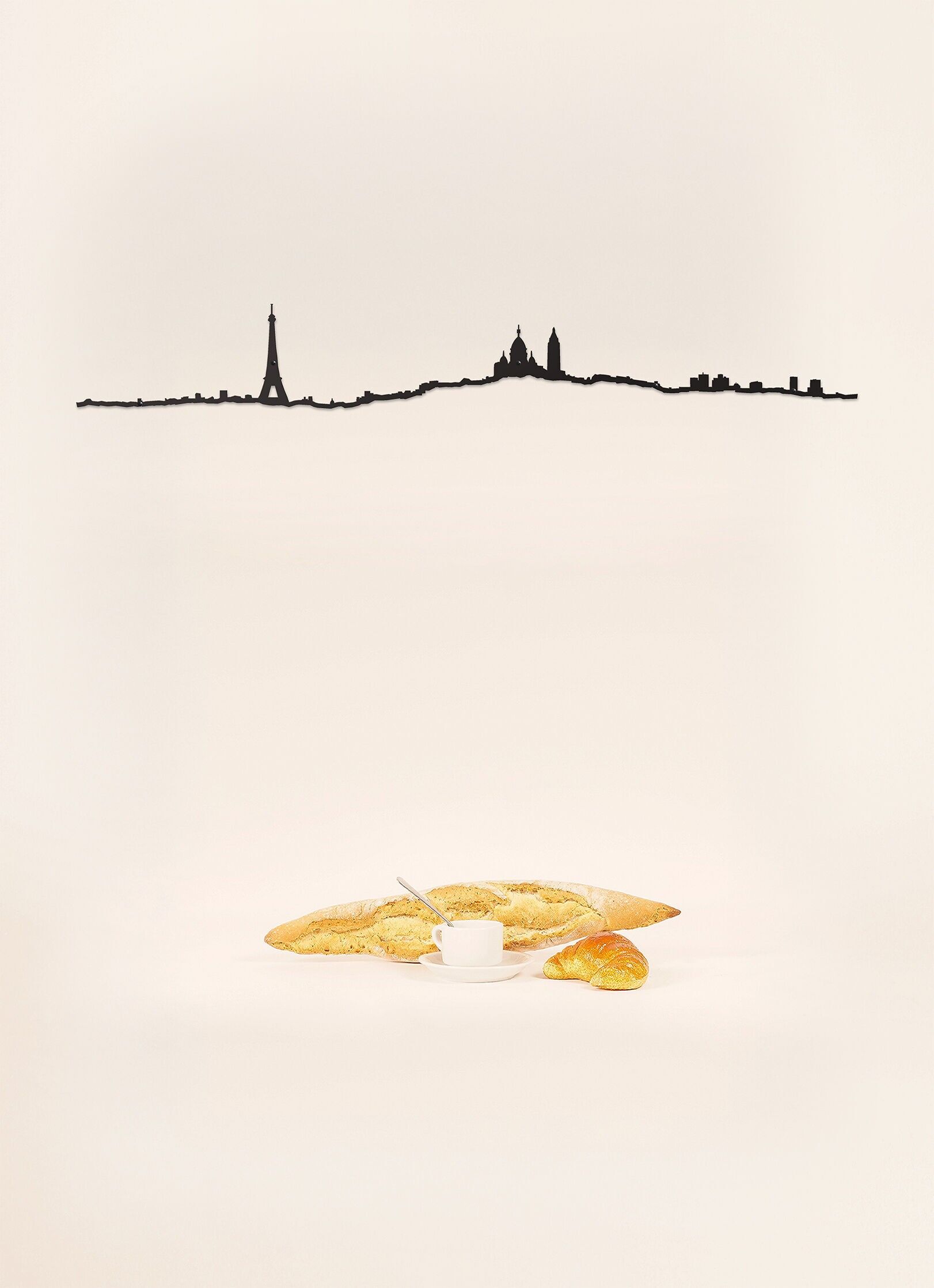 Decoración de Pared - París - Negro Tamaño Grande (1,25m)