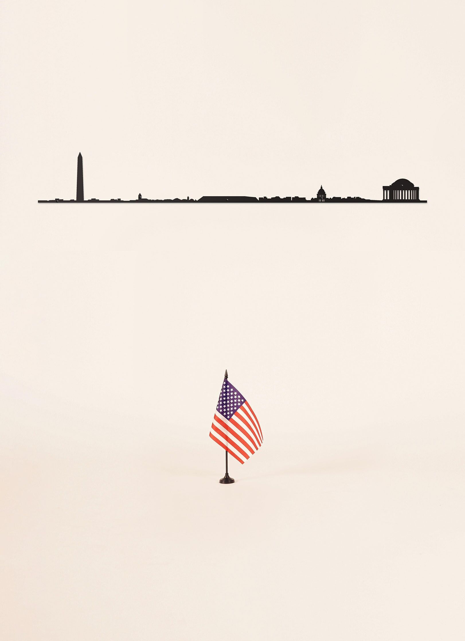 Decorazione murale - Washington D.contro - Nero Taglia grande (1,25 m)