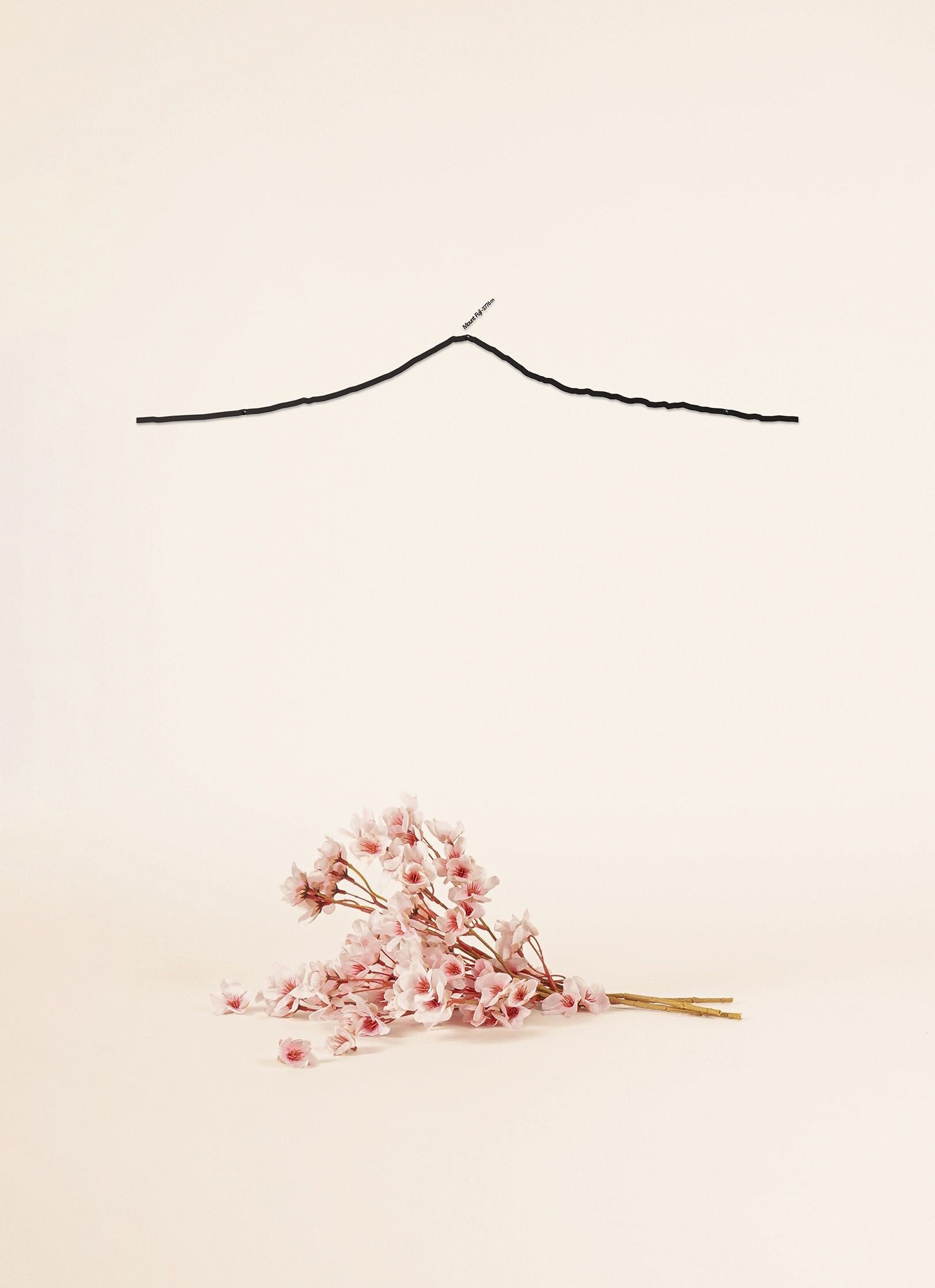 Decorazione murale - Monte Fuji - Nero