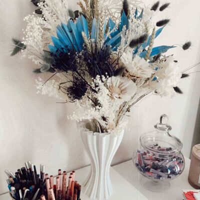 Curly Tall vase | grey vase | vase for pampas grass