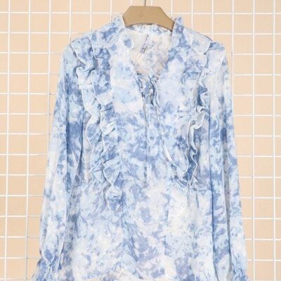 DAPHNEE Blaue Bluse 8970