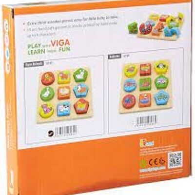 Viga - Shape Block Puzzle - Farm Animals