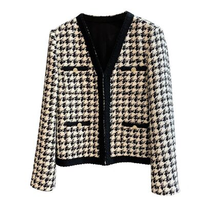 BeReal - Luxuriöse Tweed-Jacke mit Hahnentrittmuster