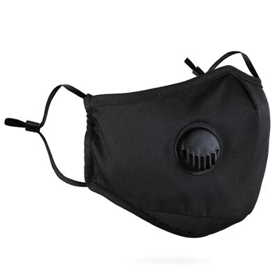Cotton Face Mask With Filter - Black