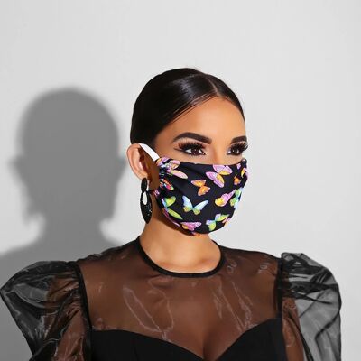Cotton Fashion Mask - Black Butterfly