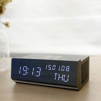 Horloge en bois à chargement sans fil X-EQ 3