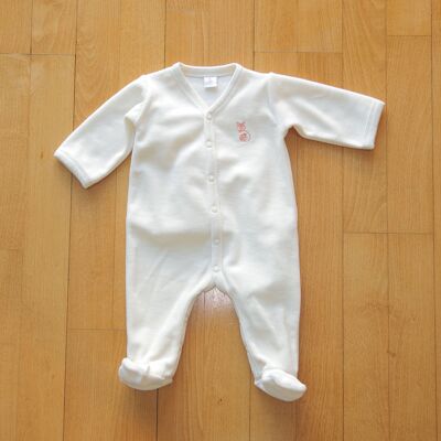 Pijama recién nacido terciopelo CRUDO - 100% algodón orgánico GOTS