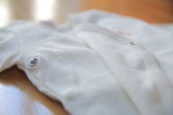 Pyjama velours Naissance ECRU - 100% coton Bio GOTS 3