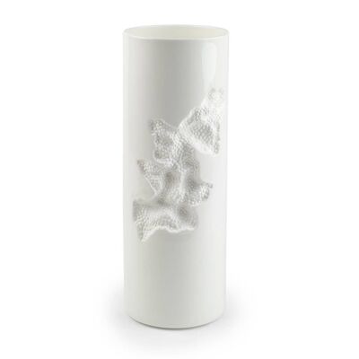 Glazed and biscuit finish, fine bone china vase (Positive)