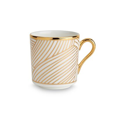 Glazed fine bone china espresso cup, hand finished with gold
