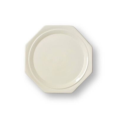 Glazed, creamware octagonal plate
