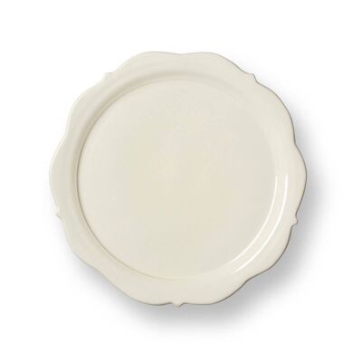Glazed, creamware, scalloped plate