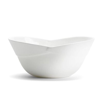 Glazed, fine bone china bowl. Sand blasted matt exterior.