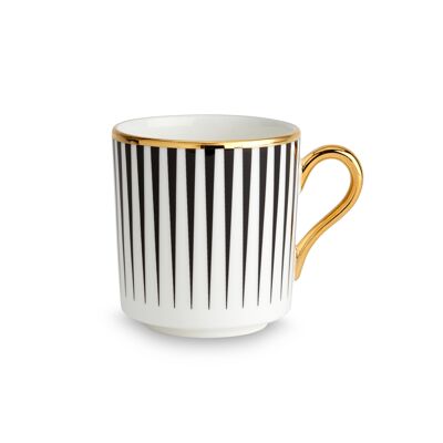 Glazed, fine bone china espresso cup hand finished with gold