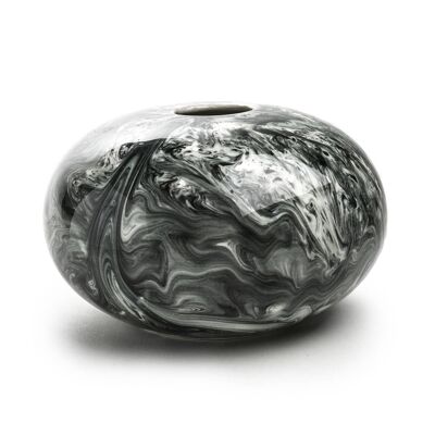 Hand glazed, earthenware spherical vase