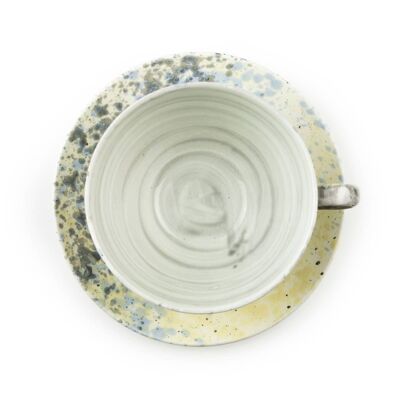 Hand glazed, fine bone china large cup & saucer