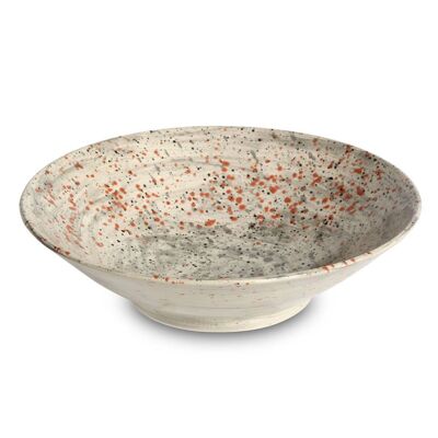 Hand glazed, medium, red earthenware serving bowl