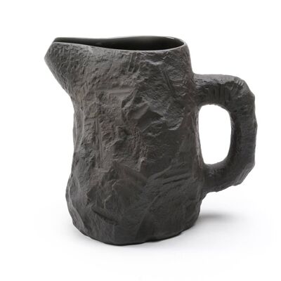 Matt finish, black stoneware jug