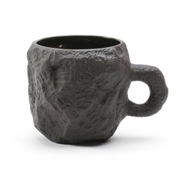 Finition mate, mug en grès noir