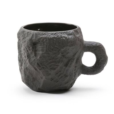 Matt finish, black stoneware mug