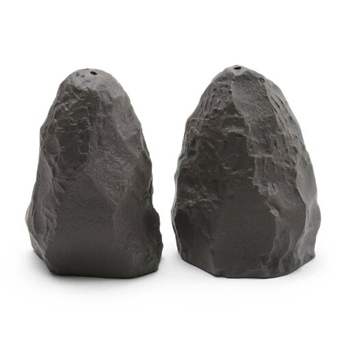 Matt finish, black stoneware Salt & Pepper set