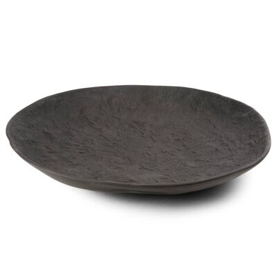 Matt finish, black stoneware, large platter
