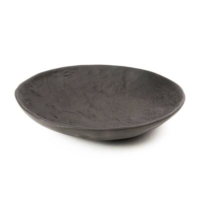 Mattes Finish, schwarzes Steinzeug, mittelgroße Platte