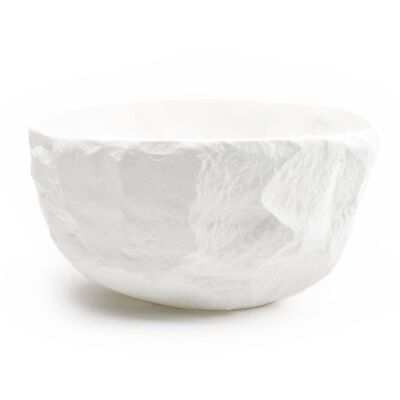 Matt finish, white stoneware, large deep bowl