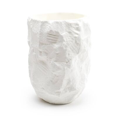 Finition mate, blanc, vase haut en porcelaine fine
