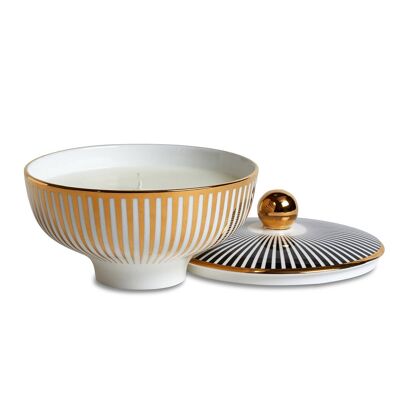 Vela aromática en vasija de porcelana fina con oro de 22 quilates