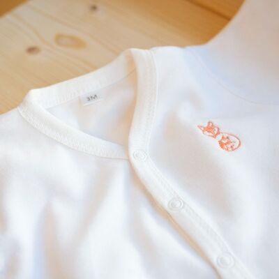 Velvet pajamas 6 MONTHS WHITE - 100% organic cotton GOTS