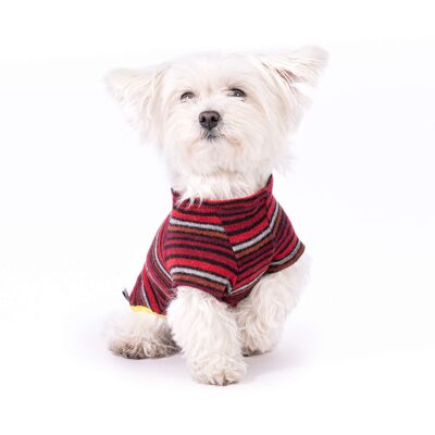 Groc Groc Oliver Dog Sweater Red Stripes - M