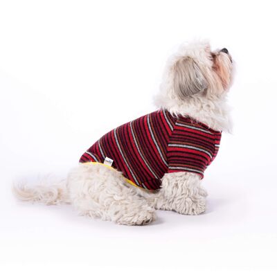 Groc Groc Oliver Dog Sweater Red Stripes - L