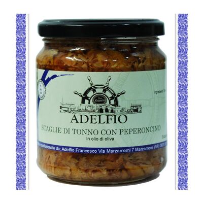 Copos de atún siciliano con guindilla y aceite de oliva - Adelfio