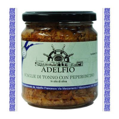 Scaglie di Tonno Siciliano con Peperoncino con Olio d'Oliva