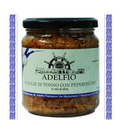 Scaglie di Tonno Siciliano con Peperoncino con Olio d'Oliva - Adelfio