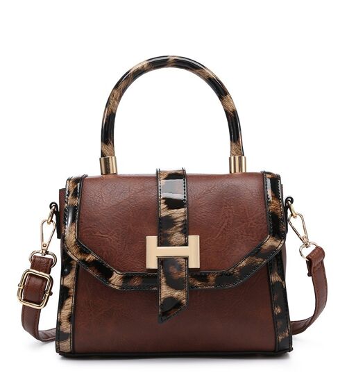 Quality Animal Print Women Cross body Bag Flap Over Shoulder bag Smart  Messenger Travel Organizer Satchel  Bag with adjustable Strap- A36851 dark brown