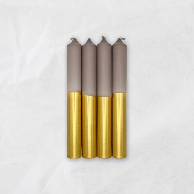 Dip Dye Candle / Holy Goldy x Simply Taupe / 18 cm / set of 4
