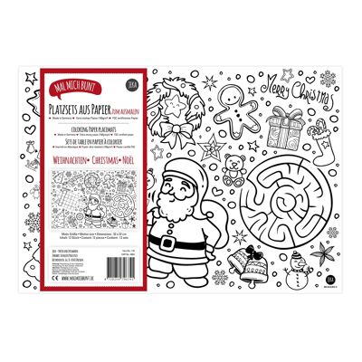 12 Christmas placemats to color in